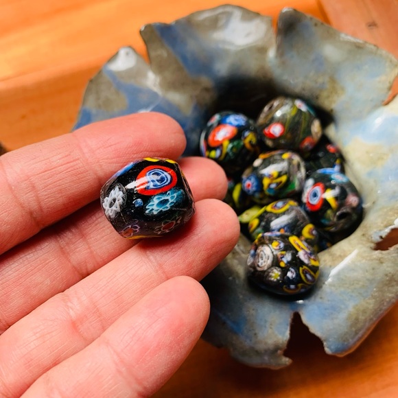 Large Hole Millefiori DIY Assorted Hand Painted Porcelain Beads (Lot of 10) - Picture 8 of 9